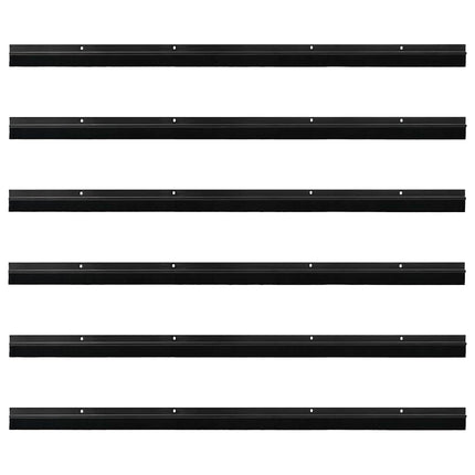Skruemonterede dørbørste tætninger 6 pcs Sort 100 cm