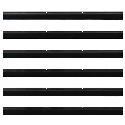 Skruemonterede dørbørste tætninger 6 pcs Sort 100 cm
