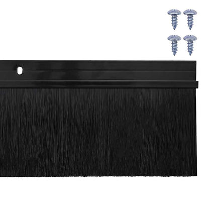 Skruemonterede dørbørste tætninger 6 pcs Sort 100 cm