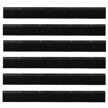 Skruemonterede dørbørste tætninger 6 pcs Sort 100 cm