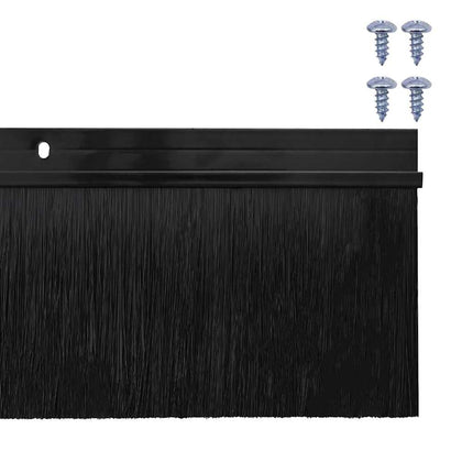 Skruemonterede dørbørste tætninger 6 pcs Sort 100 cm