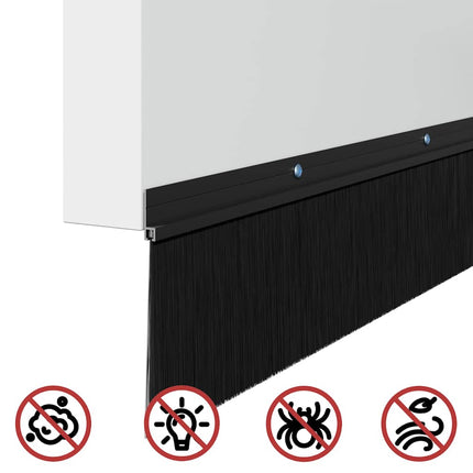 Skruemonterede dørbørste tætninger 6 pcs Sort 100 cm