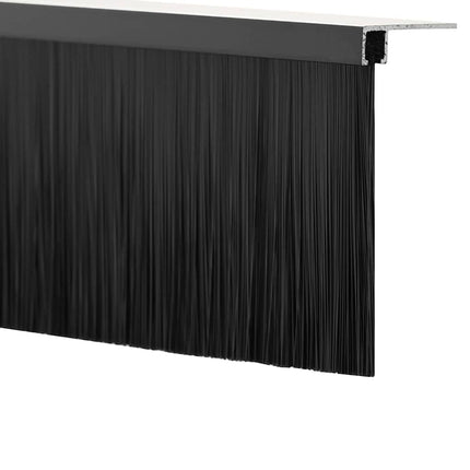 Skruemonterede dørbørste tætninger 6 pcs Sort 100 cm