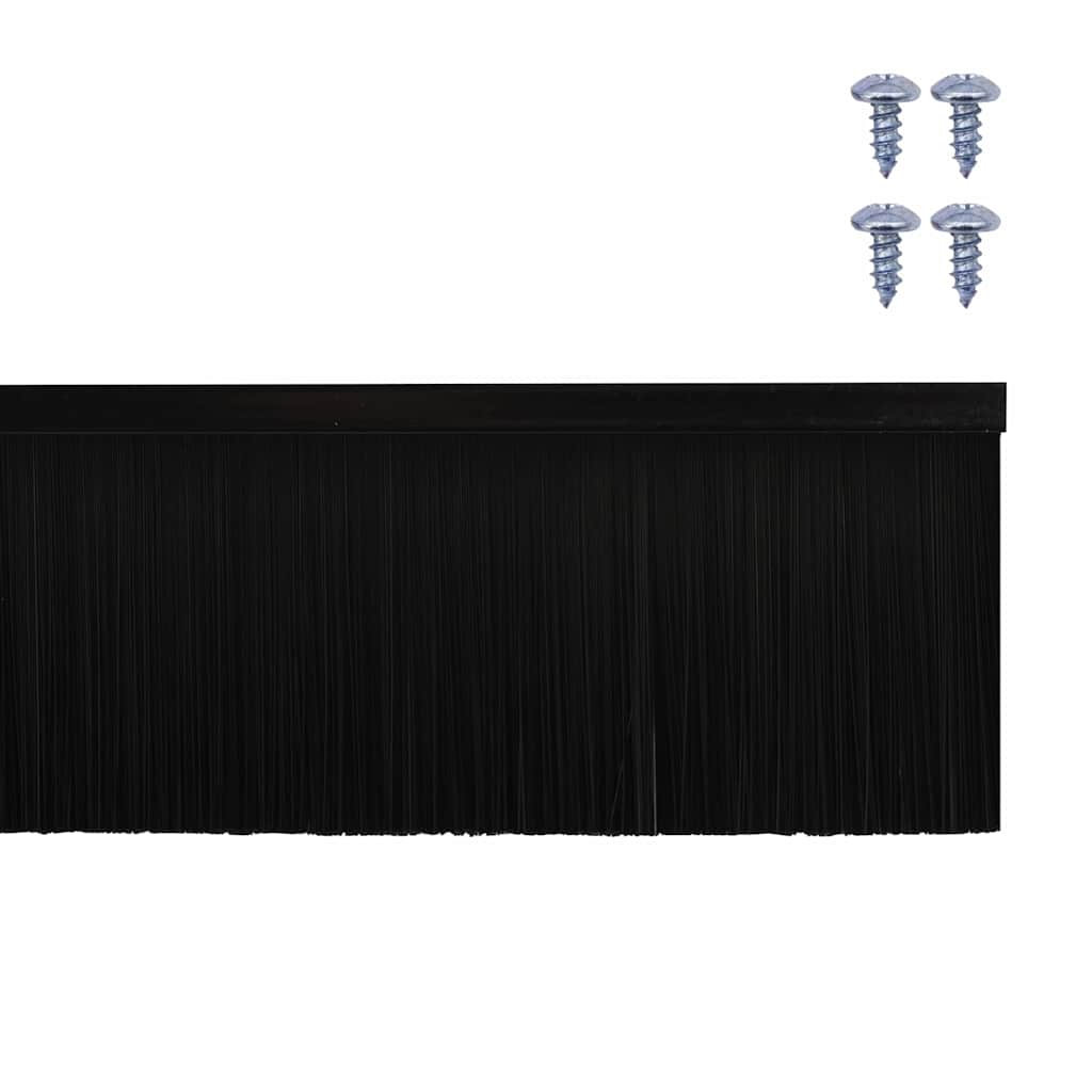 Skruemonterede dørbørste tætninger 6 pcs Sort 100 cm