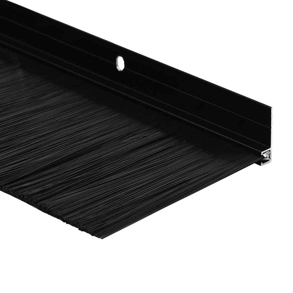 Skruemonterede dørbørste tætninger 12 pcs Sort 100 cm