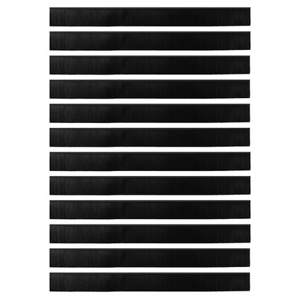 Skruemonterede dørbørste tætninger 12 pcs Sort 100 cm