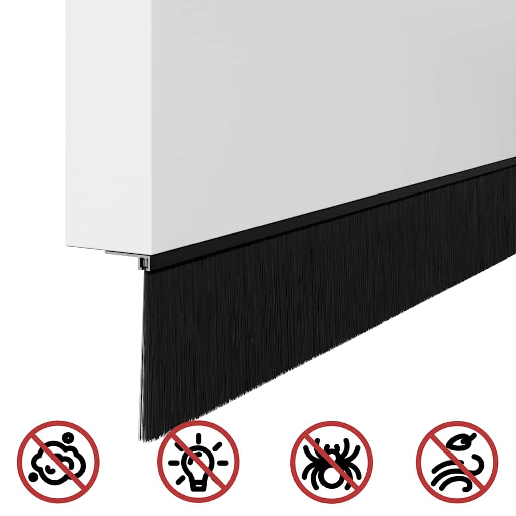 Skruemonterede dørbørste tætninger 12 pcs Sort 100 cm