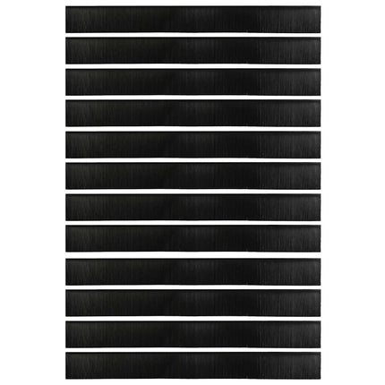 Skruemonterede dørbørste tætninger 12 pcs Sort 100 cm