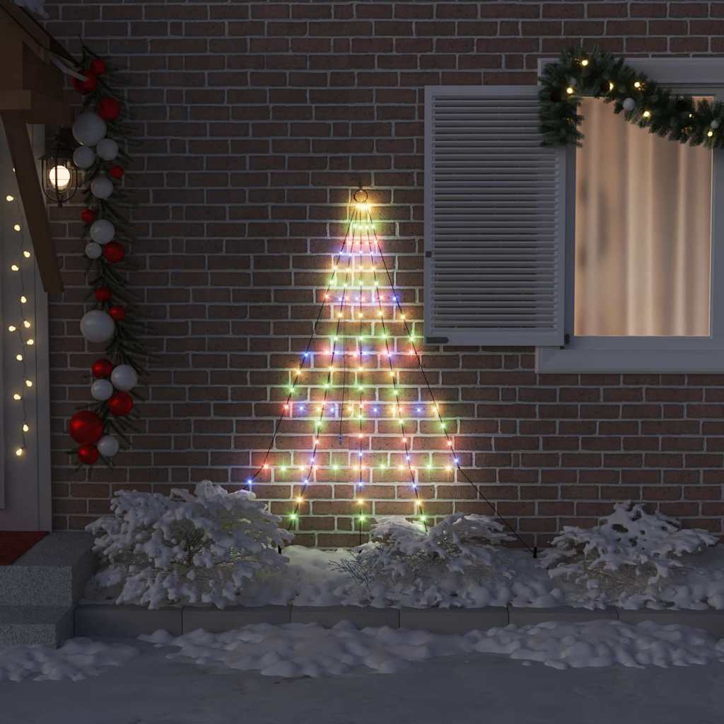 LED Juletræ med jordsøjler med jordspyd Flerfarvet 182 cm Metal