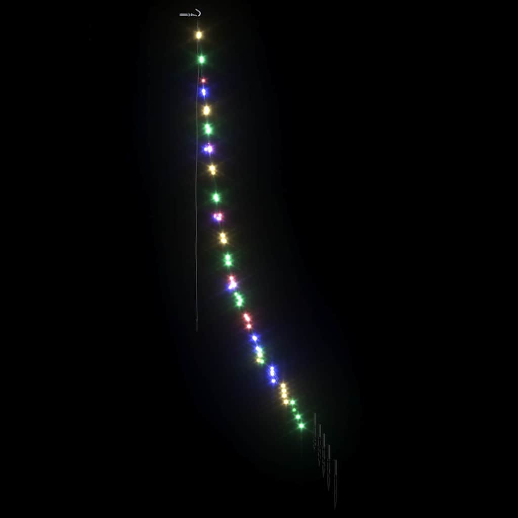 LED Juletræ med jordsøjler med jordspyd Flerfarvet 182 cm Metal