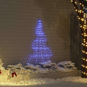 LED Juletræ med jordsøjler med 112 LED'er Blå 182 cm Metal