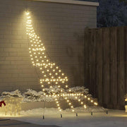 LED Juletræ med jordsøjler med jordspyd Varm hvid 306 cm Metal