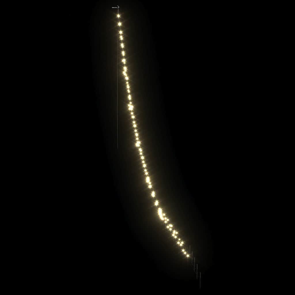 LED Juletræ med jordsøjler med jordspyd Varm hvid 306 cm Metal