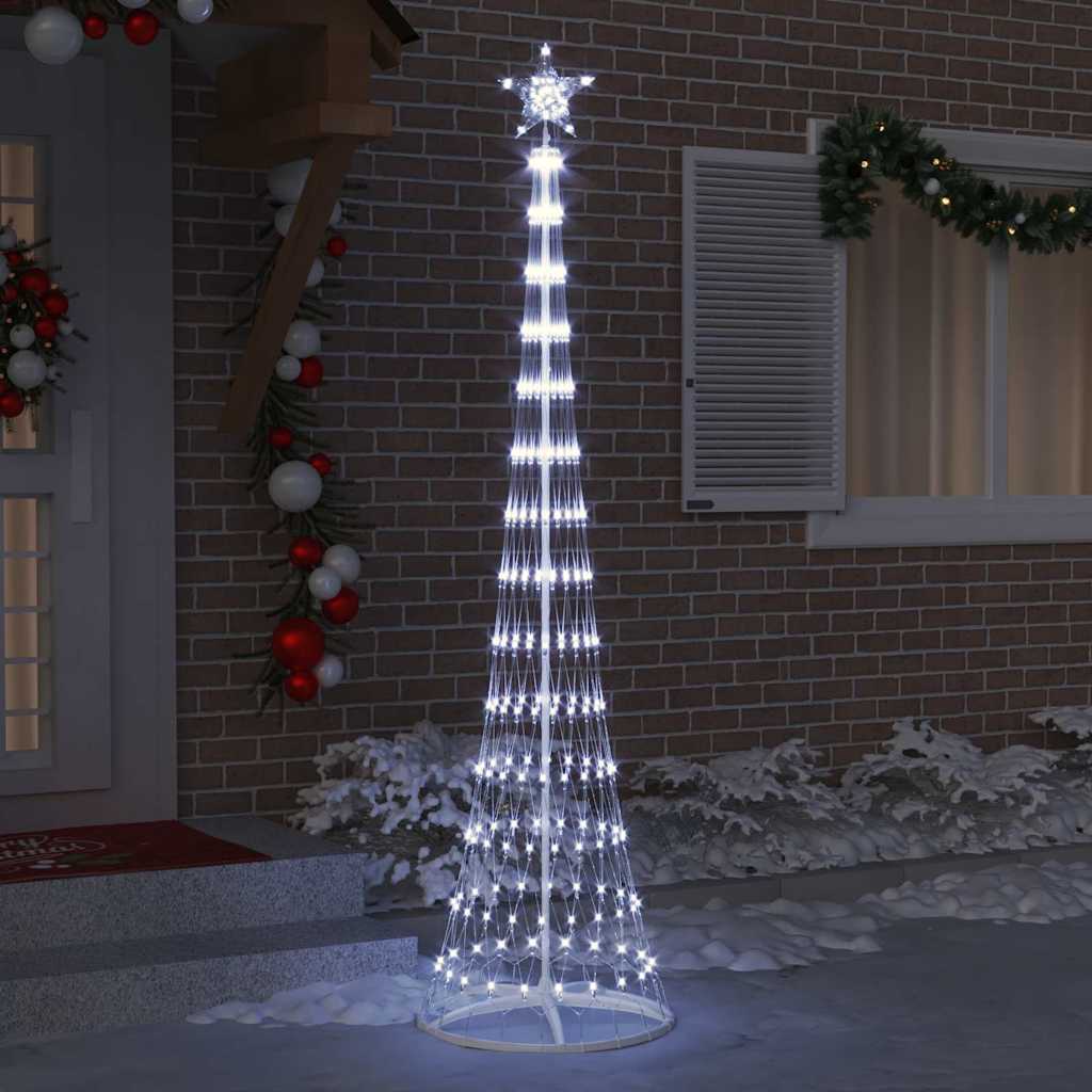 LED juletræ med 290 LED'er med stativ Kold hvid 250 cm Metal