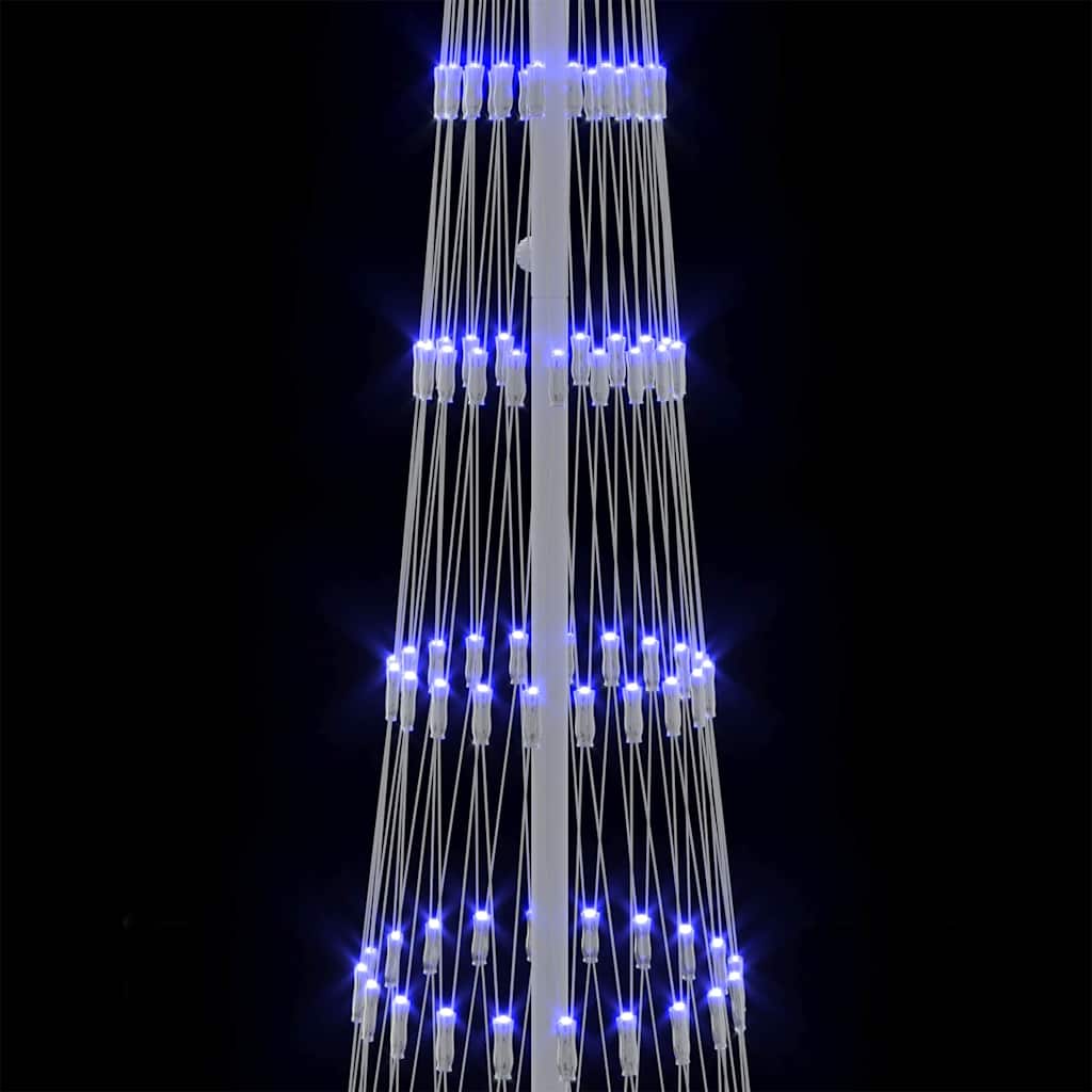 LED juletræ med 290 LED'er med stativ Blå 250 cm Metal