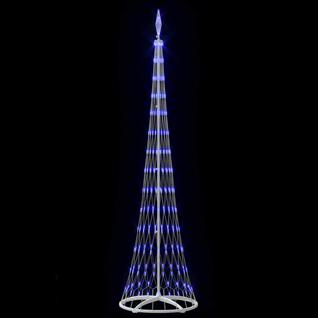 LED juletræ med 290 LED'er med stativ Blå 250 cm Metal
