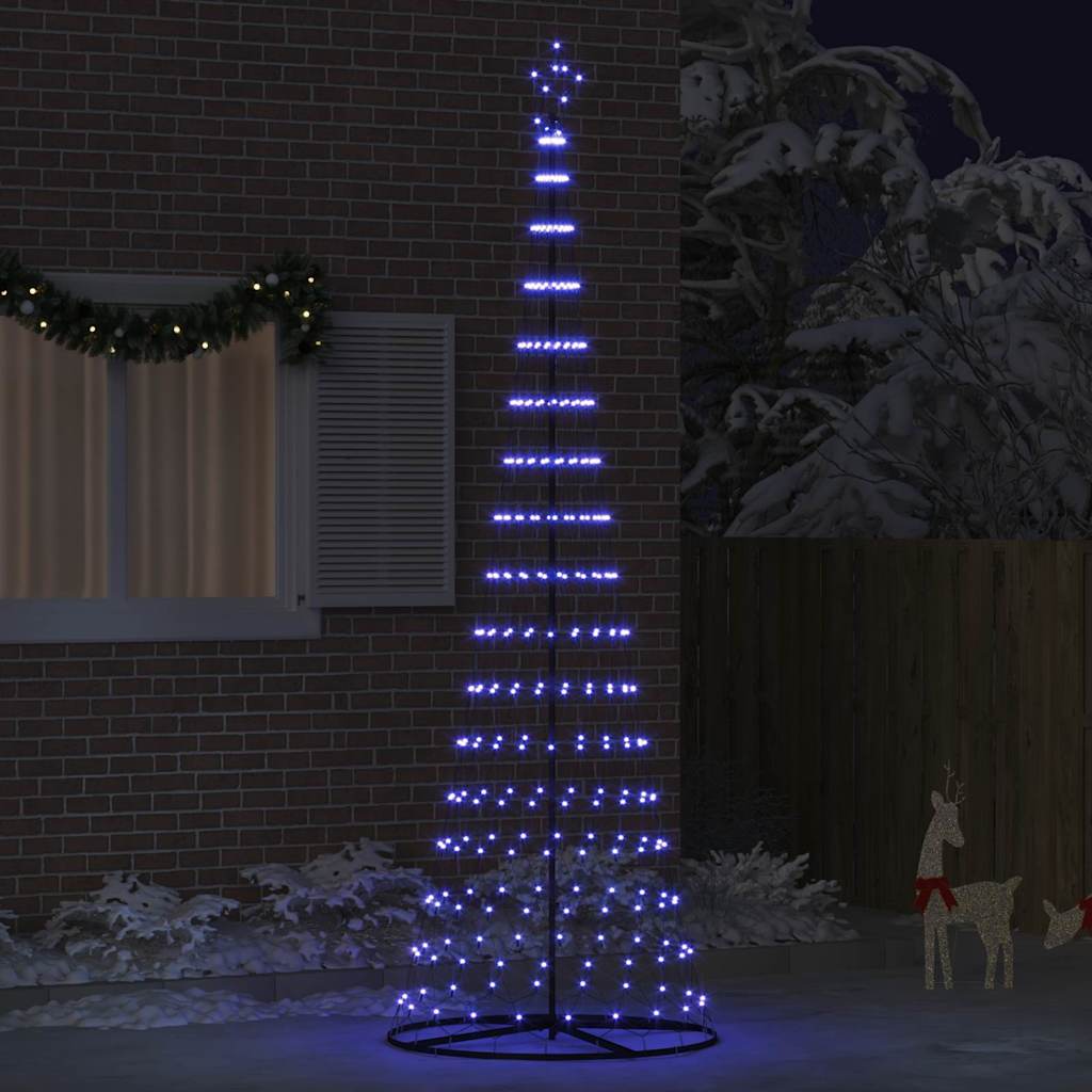 LED juletræ med 355 LED'er med stativ Blå 302,5 cm Metal