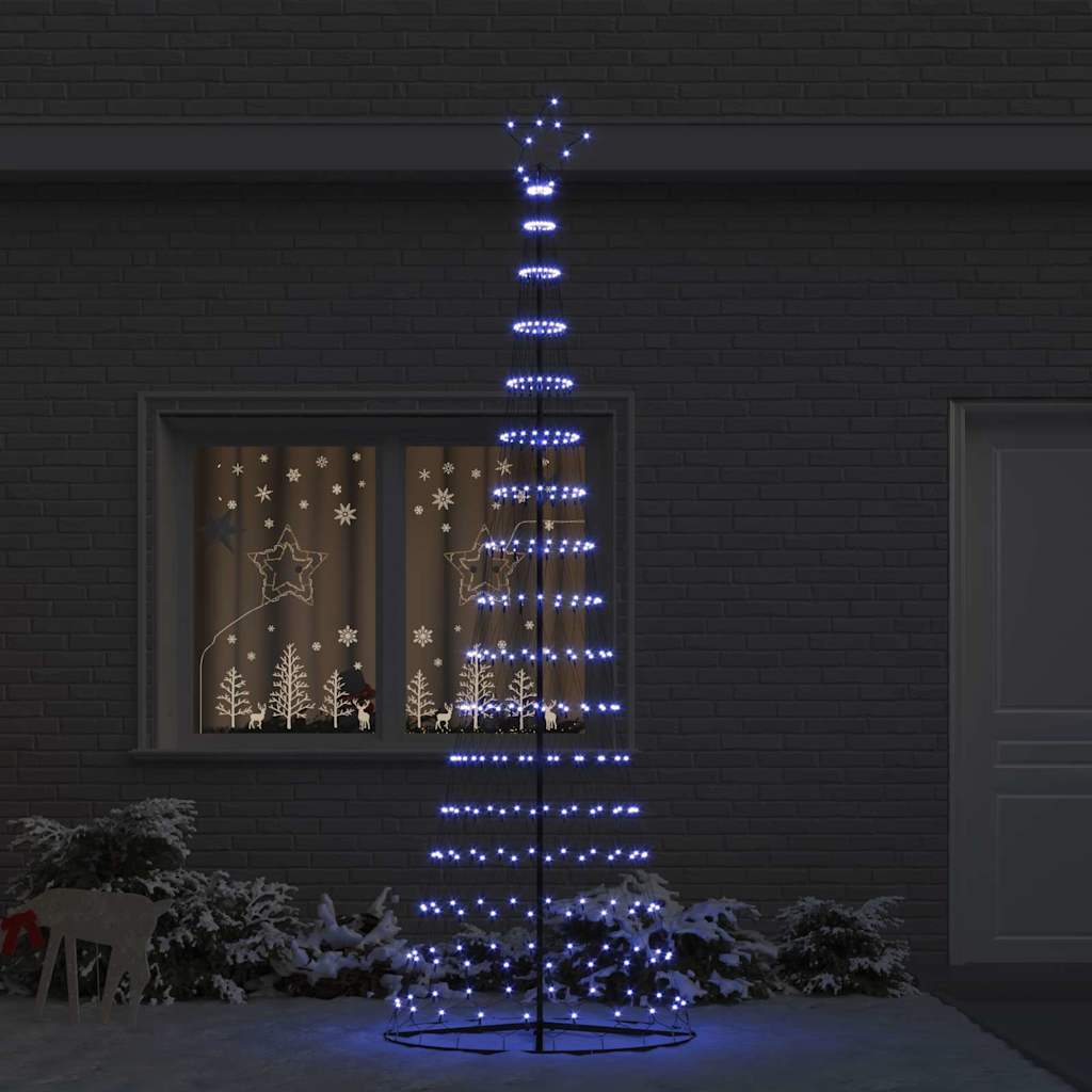 LED juletræ med 355 LED'er med stativ Blå 302,5 cm Metal