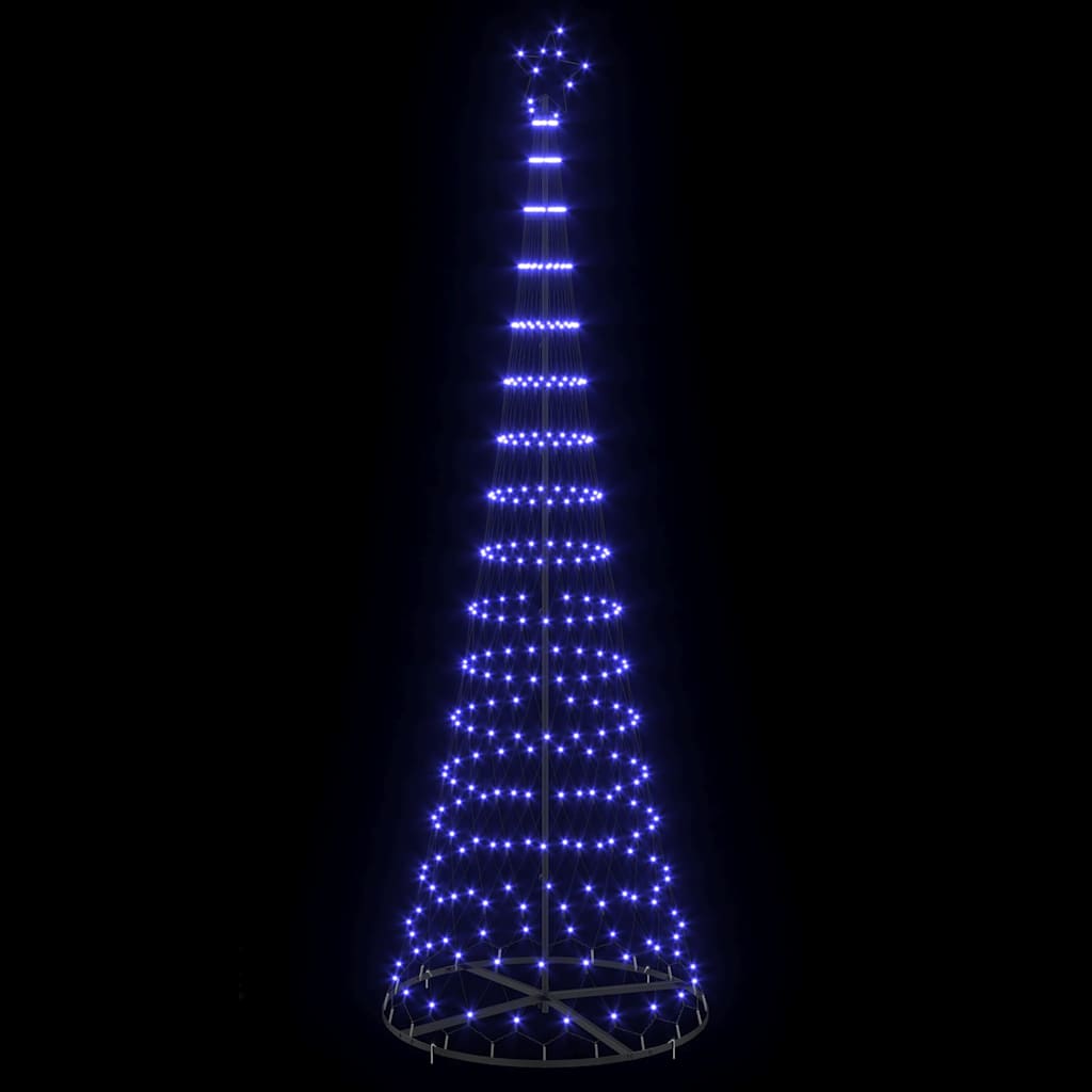 LED juletræ med 355 LED'er med stativ Blå 302,5 cm Metal