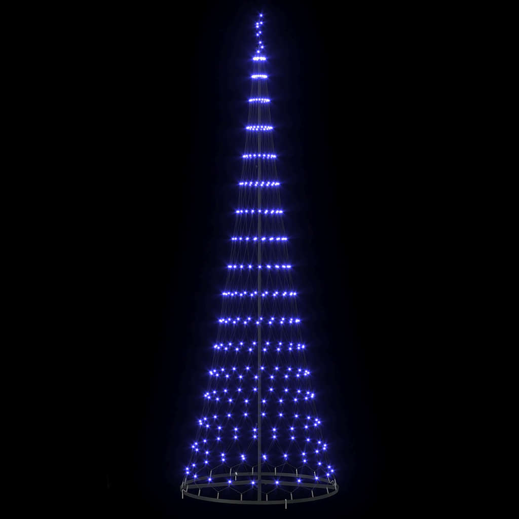 LED juletræ med 355 LED'er med stativ Blå 302,5 cm Metal