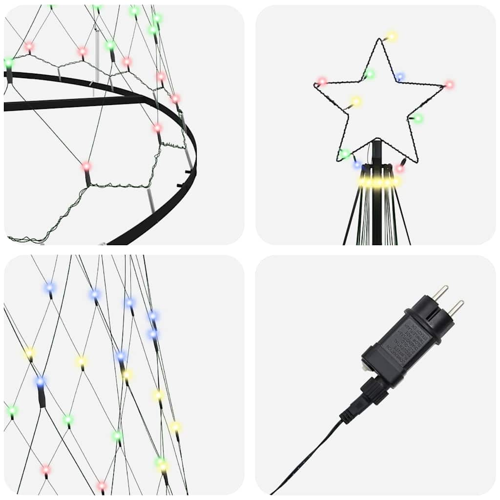 LED juletræ med 455 LED'er med stativ Flerfarvet 399 cm Metal
