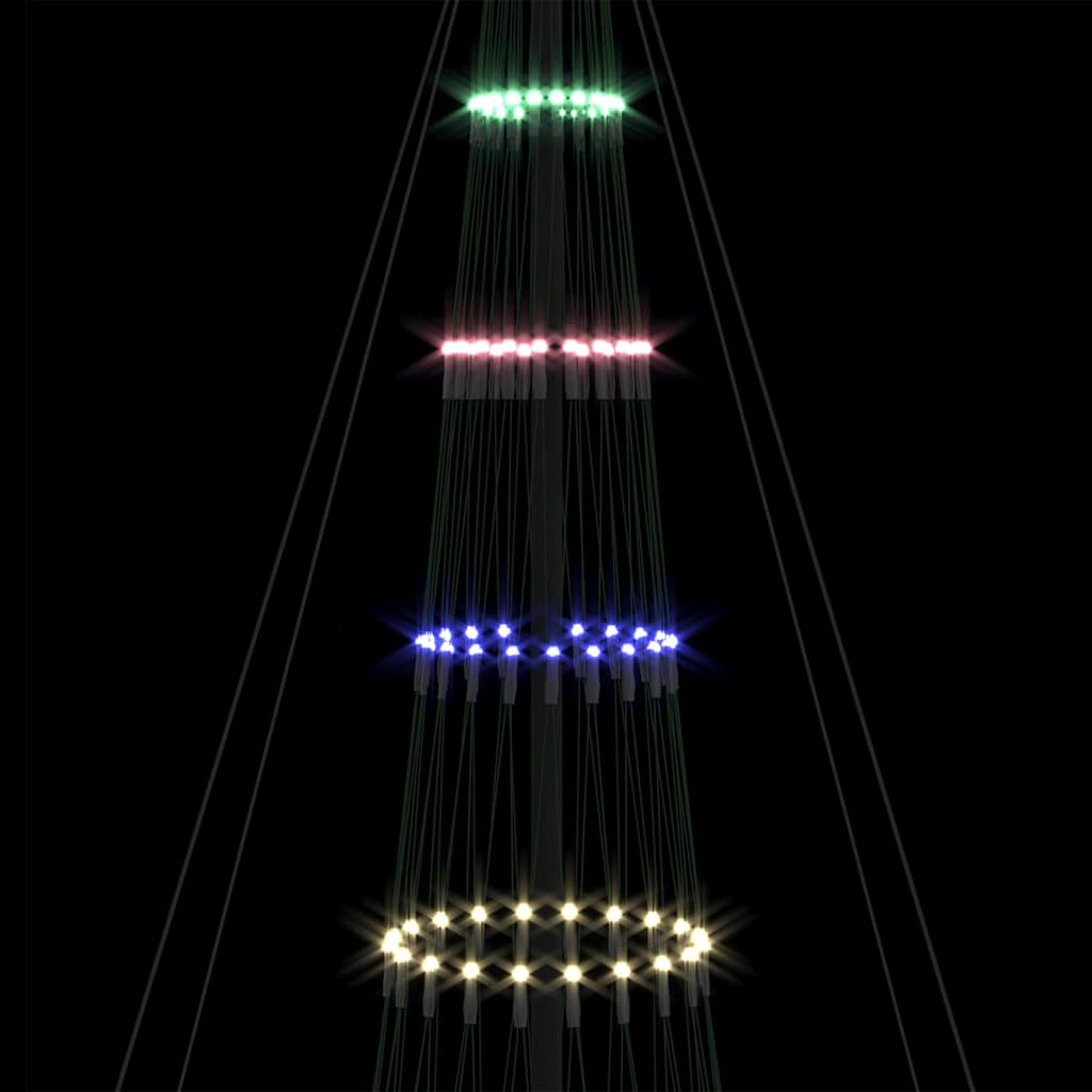LED juletræ med 455 LED'er med stativ Flerfarvet 399 cm Metal