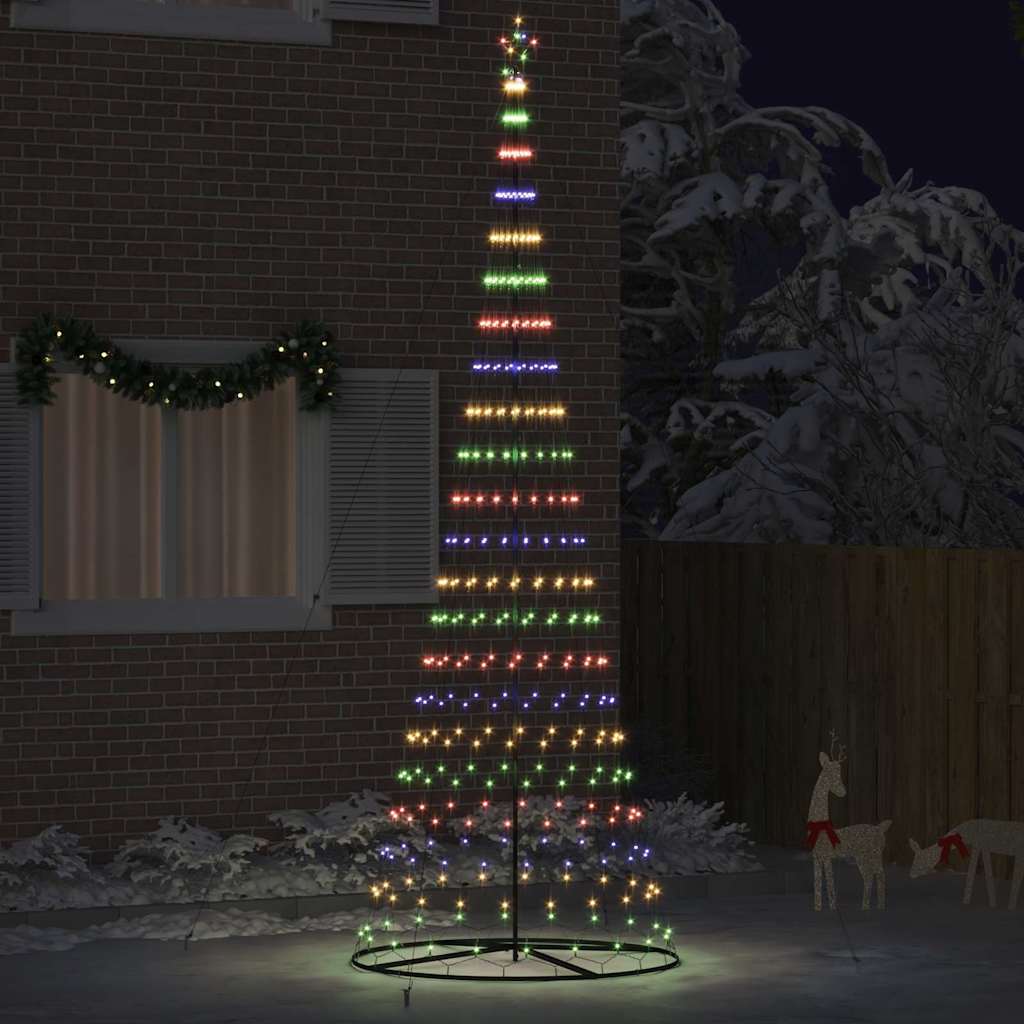 LED juletræ med 455 LED'er med stativ Flerfarvet 399 cm Metal