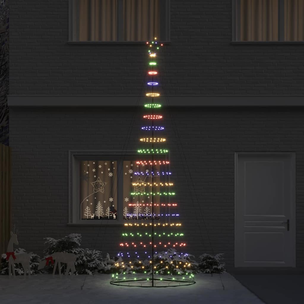 LED juletræ med 455 LED'er med stativ Flerfarvet 399 cm Metal