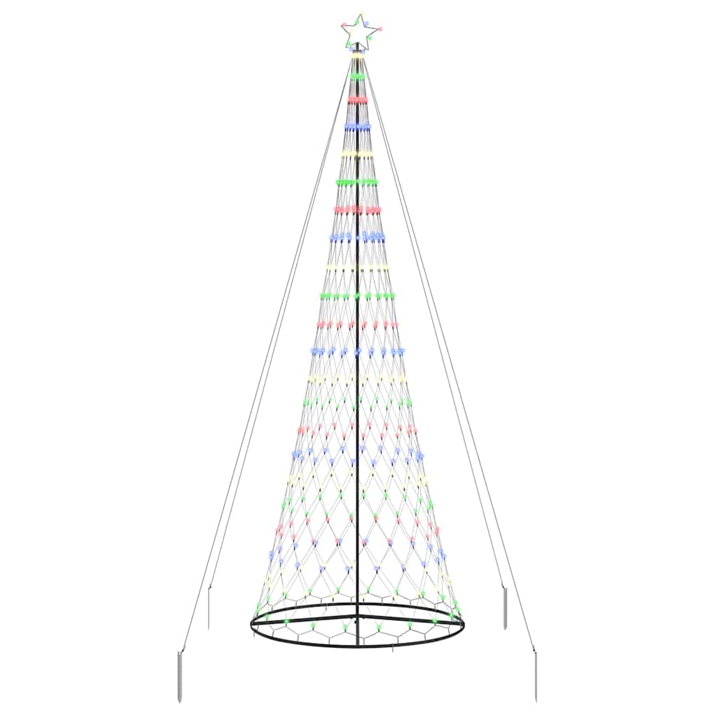 LED juletræ med 455 LED'er med stativ Flerfarvet 399 cm Metal