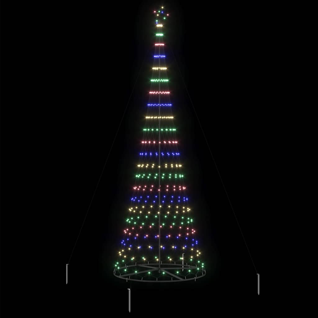 LED juletræ med 455 LED'er med stativ Flerfarvet 399 cm Metal