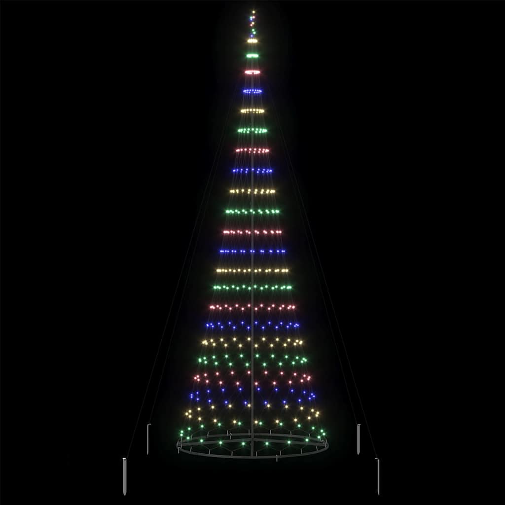 LED juletræ med 455 LED'er med stativ Flerfarvet 399 cm Metal