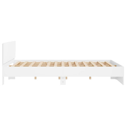 Sengestel med hovedgærde Hvid 193 x 203 cm Konstrueret træ