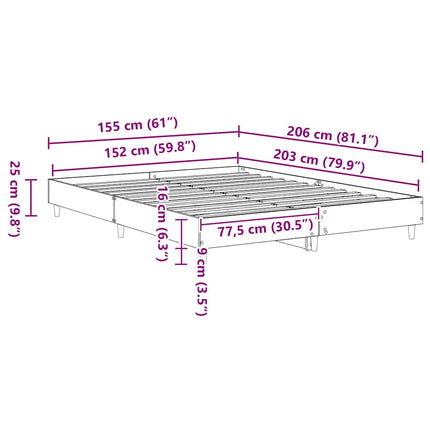 Sengestel 2 pcs Hvid 152 x 203 cm Konstrueret træ