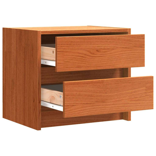 Sengeborde Voks brun 40 x 30.5 x 35.5 cm Fyrretræ