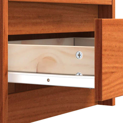 Sengeborde 2 stk. Voks brun 40 x 30.5 x 35.5 cm Fyrretræ