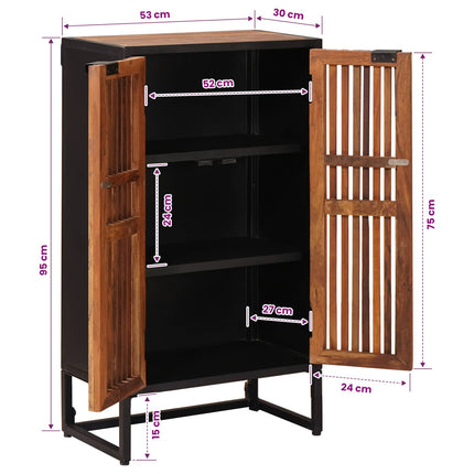 Highboard 53 x 30 x 95 cm Massivt Mango Træ og Ingeniørtræ