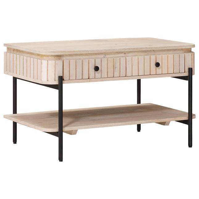 Håndlavet Cafebord Hvid 85 x 45 x 50 cm Massivt mangotræ