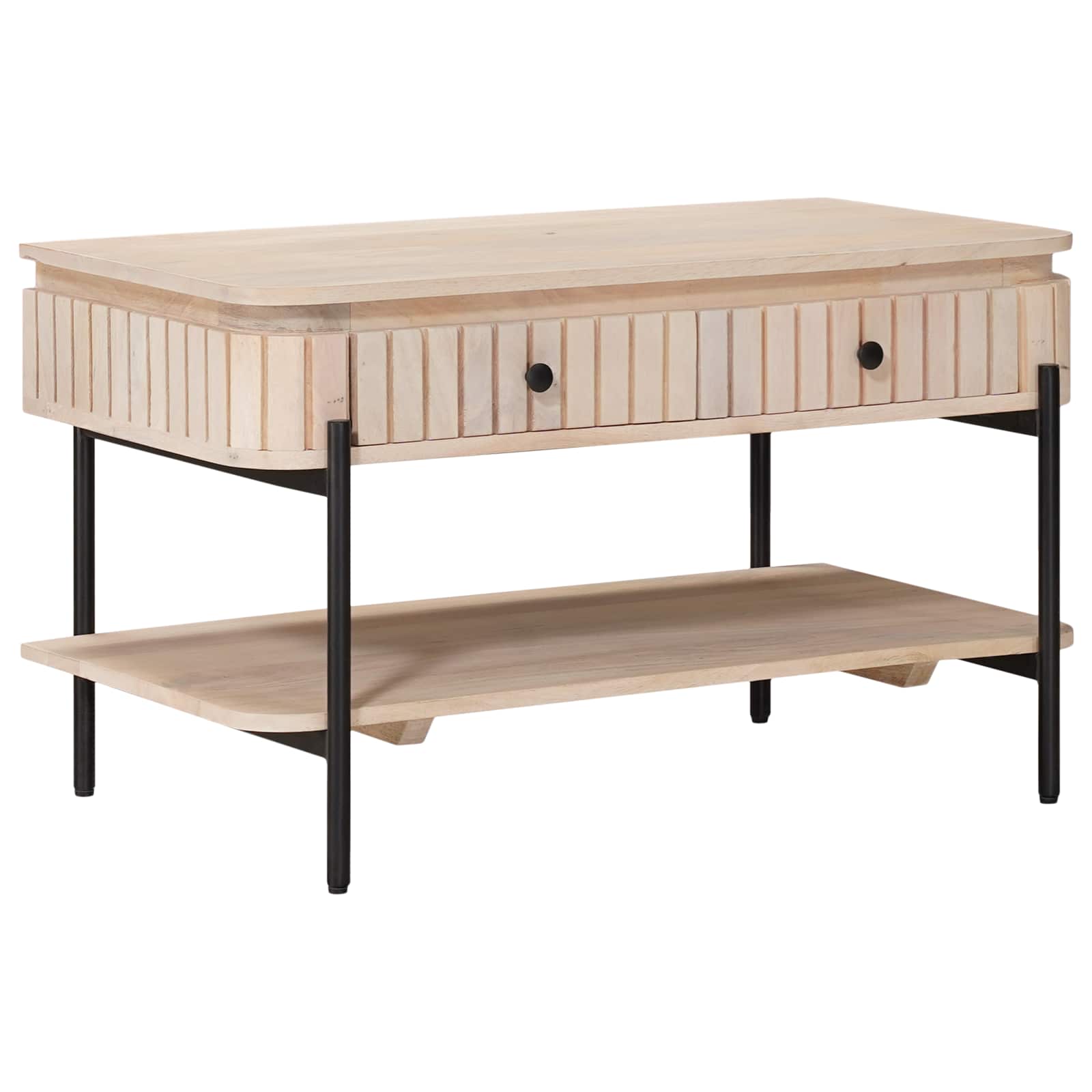 Håndlavet Cafebord Hvid 85 x 45 x 50 cm Massivt mangotræ