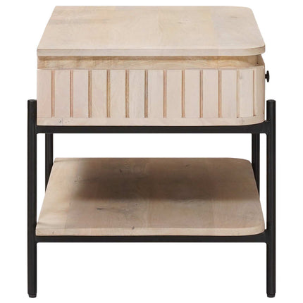 Håndlavet Cafebord Hvid 85 x 45 x 50 cm Massivt mangotræ