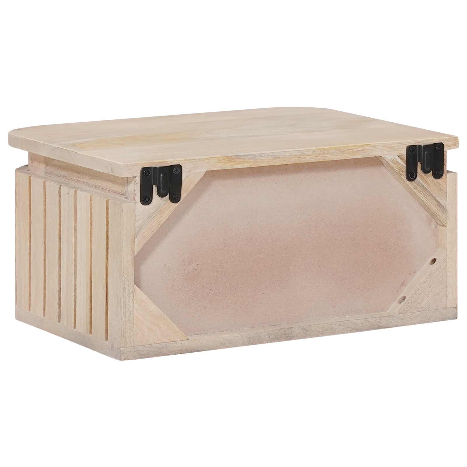 Håndlavet natbord Hvid 40 x 30 x 20 cm Massivt mangotræ