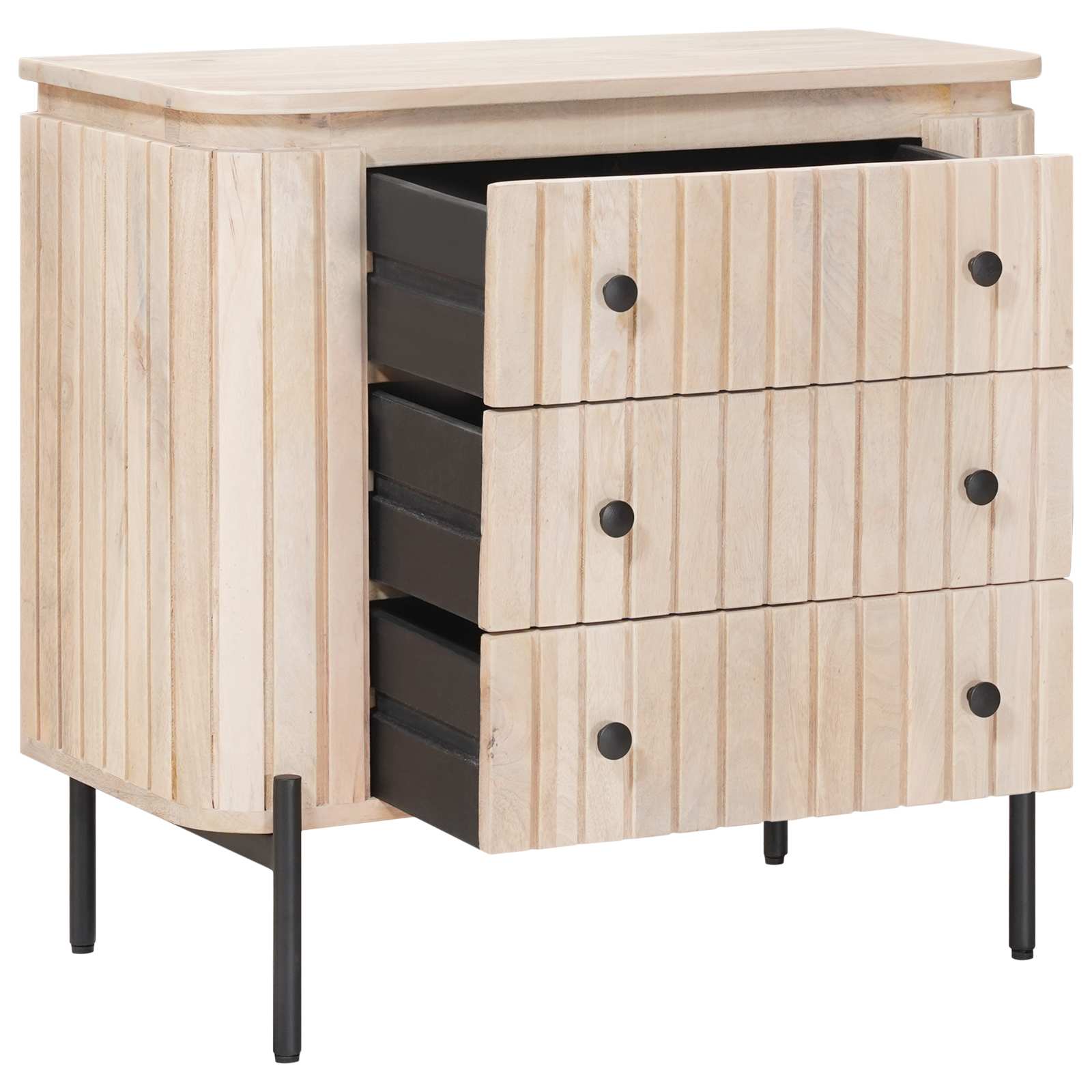 Skuffeskab 70 x 30 x 65 cm Massivt Mango Træ og Ingeniørtræ
