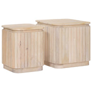 Håndlavet sidebord sæt 2 pcs Hvid 45 x 45 x 45 cm