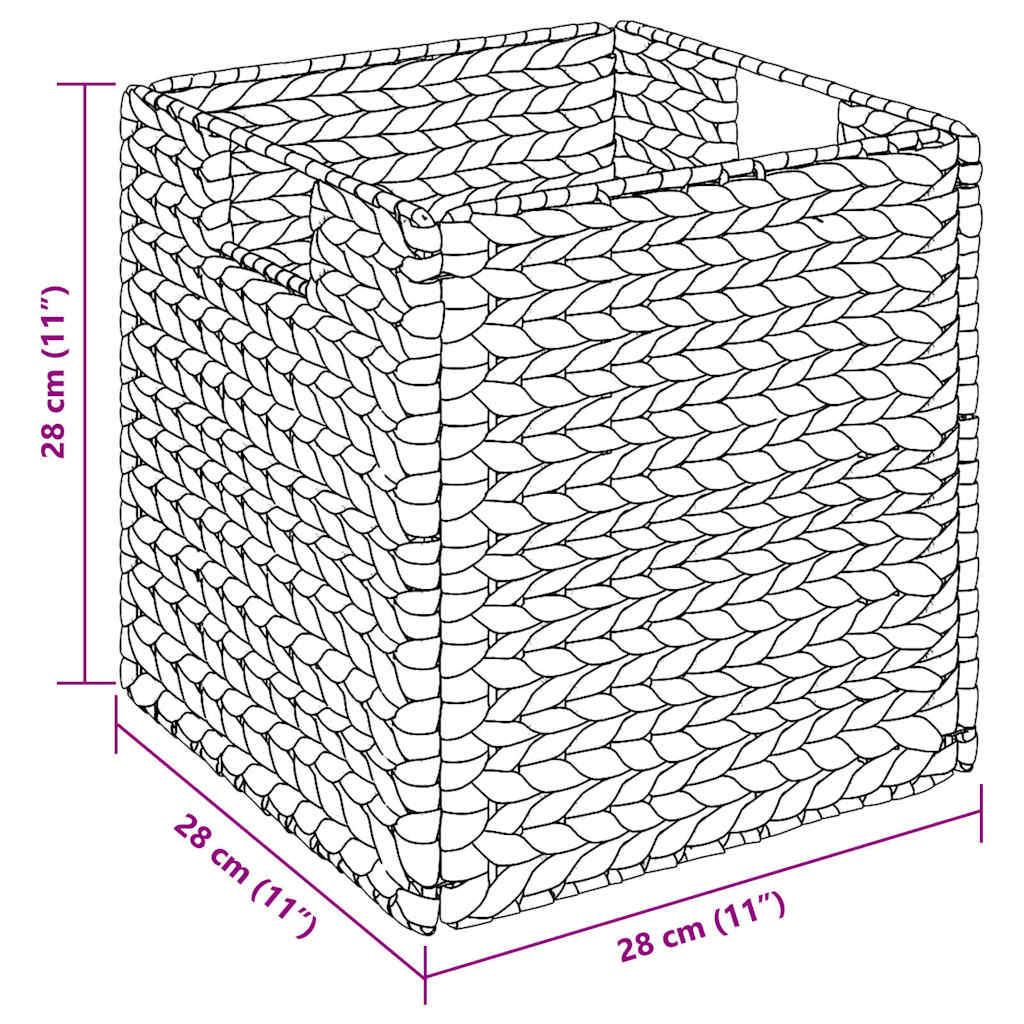 Opbevaringskurve 2 pcs Naturfarvet 28 x 28 x 28 cm Vandhyacint