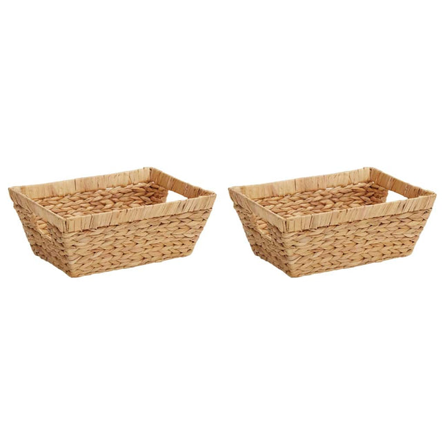 Opbevaringskurve 2 stk. Vandhyacint 38 x 28 x 15 cm Naturfarvet