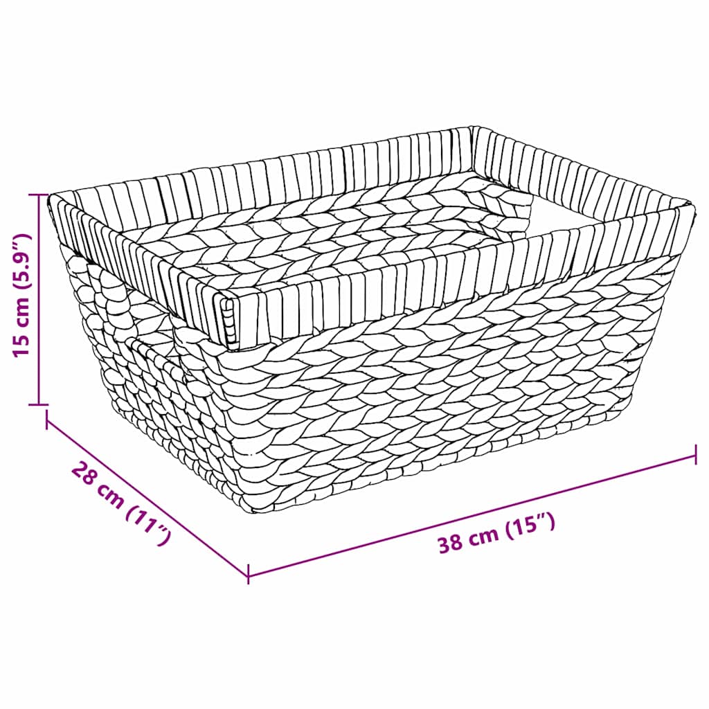 Opbevaringskurve 2 pcs Naturfarvet 38 x 28 x 15 cm Vandhyacint