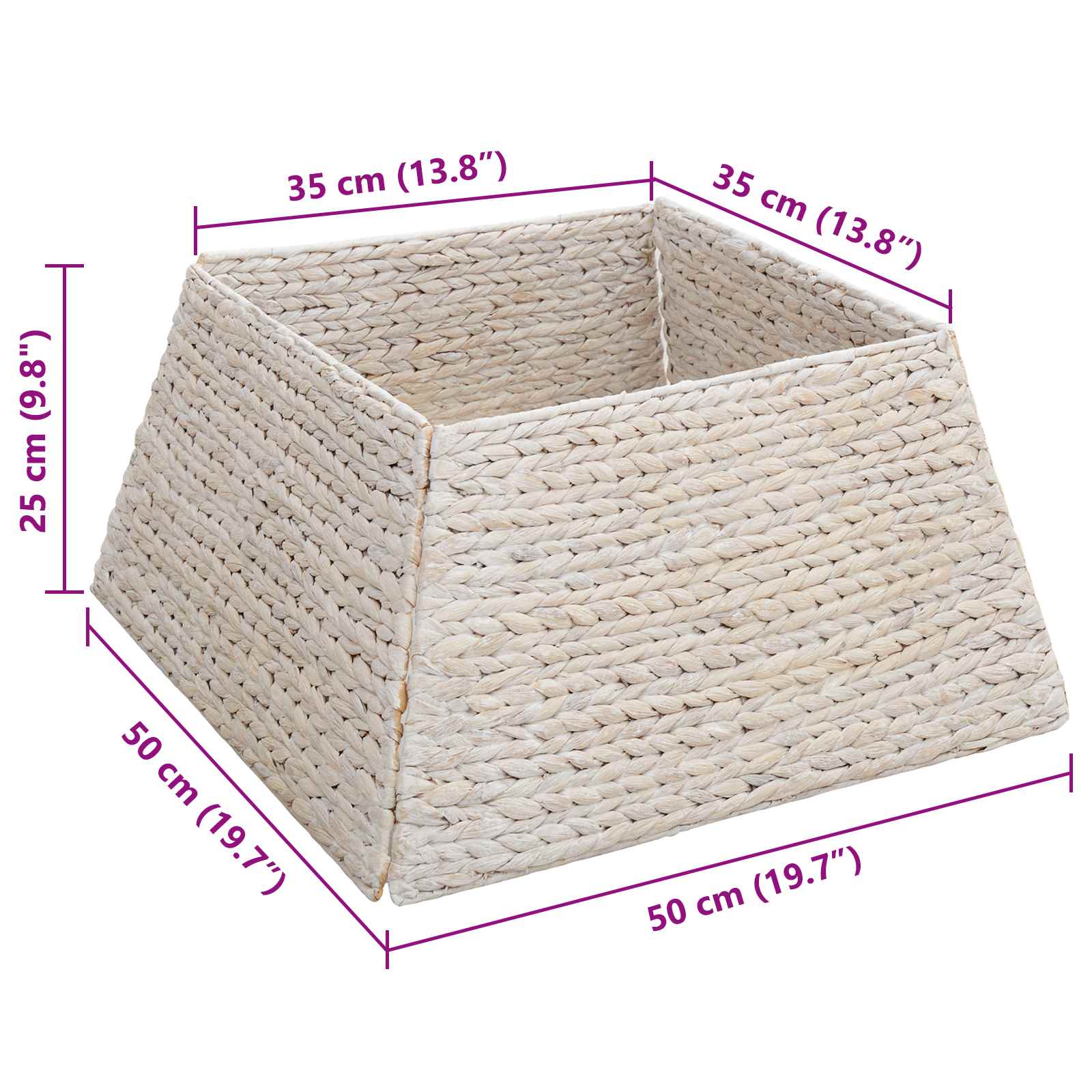 Juletrækrave Hvid 50 x 50 x 25 cm Vandhyacint