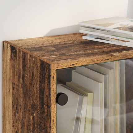 Highboard 2 stk. Gammelt træ 68 x 37 x 142 cm Konstrueret træ