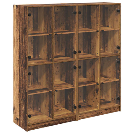 Highboard 2 stk. Gammelt træ 68 x 37 x 142 cm Konstrueret træ