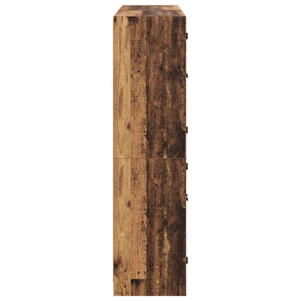 Highboard 2 stk. Gammelt træ 68 x 37 x 142 cm Konstrueret træ