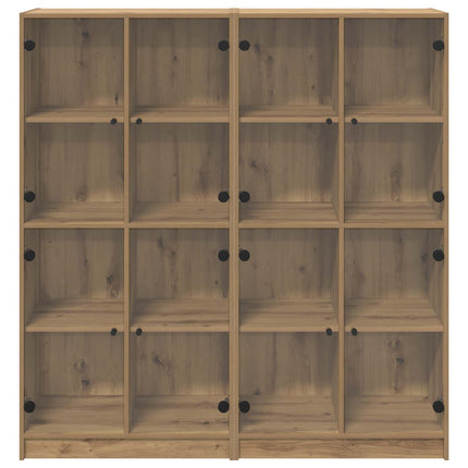 Highboard 2 pcs Artisan Egetræ 68 x 37 x 142 cm Konstrueret træ